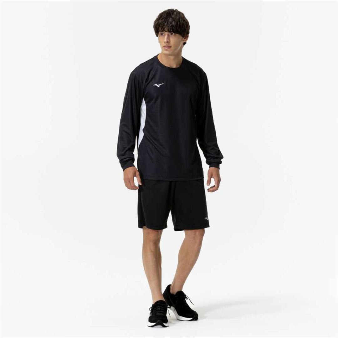 ナビドライTシャツ(長袖／切替) ブラック×ホワイト XL