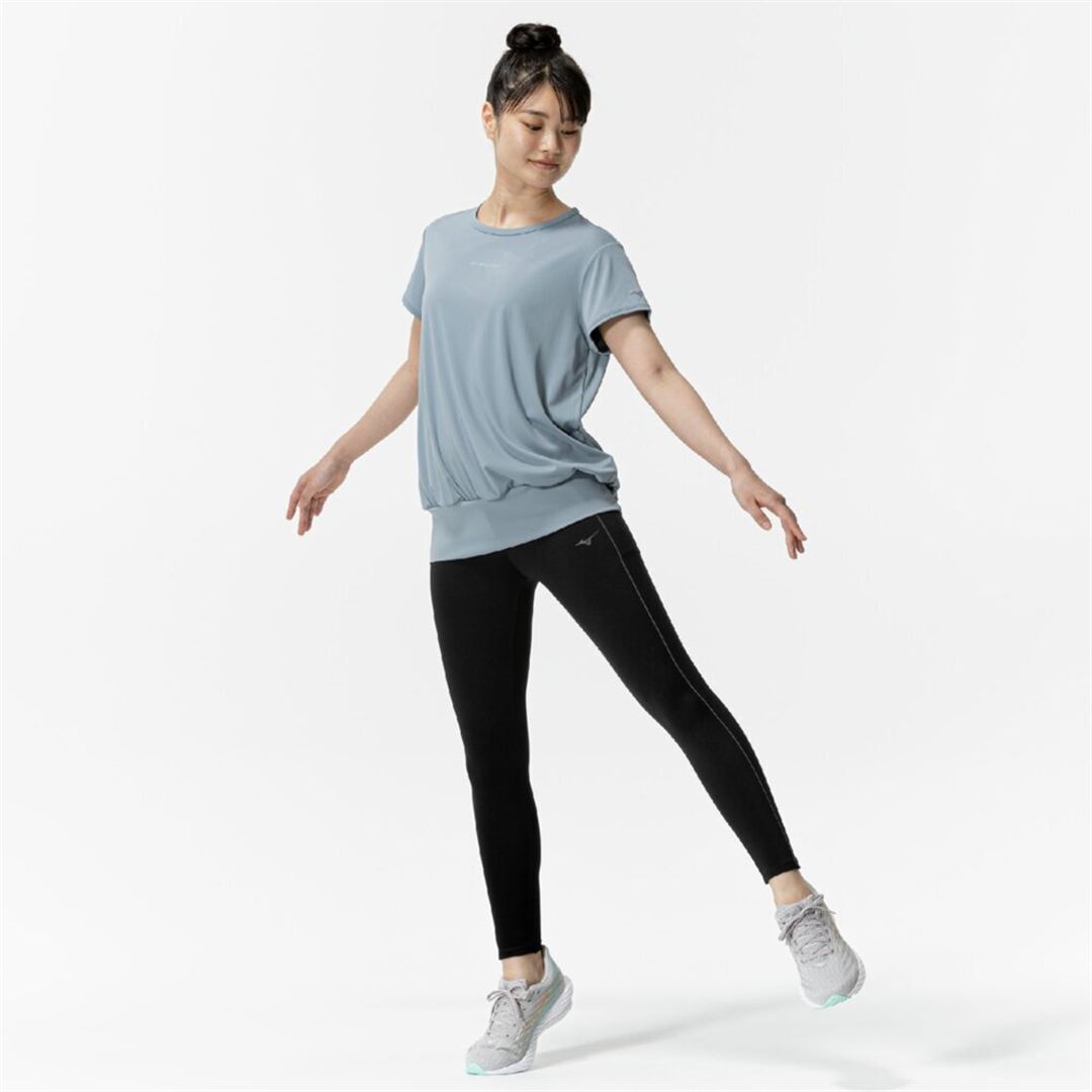 ストレッチスムースTシャツ グレイッシュブルー S