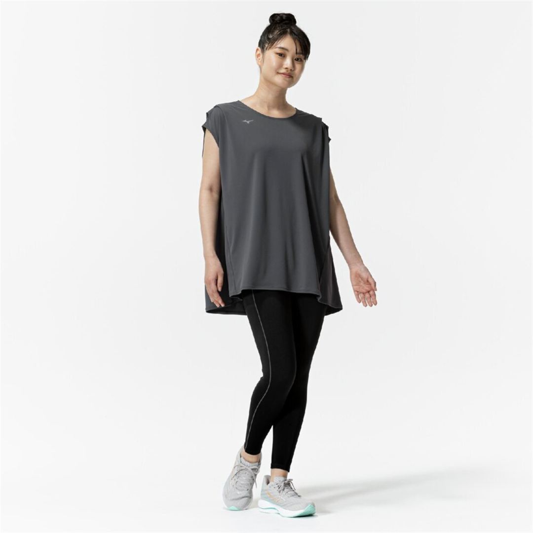 ストレッチスムースフレンチスリーブTシャツ ダークグレー S