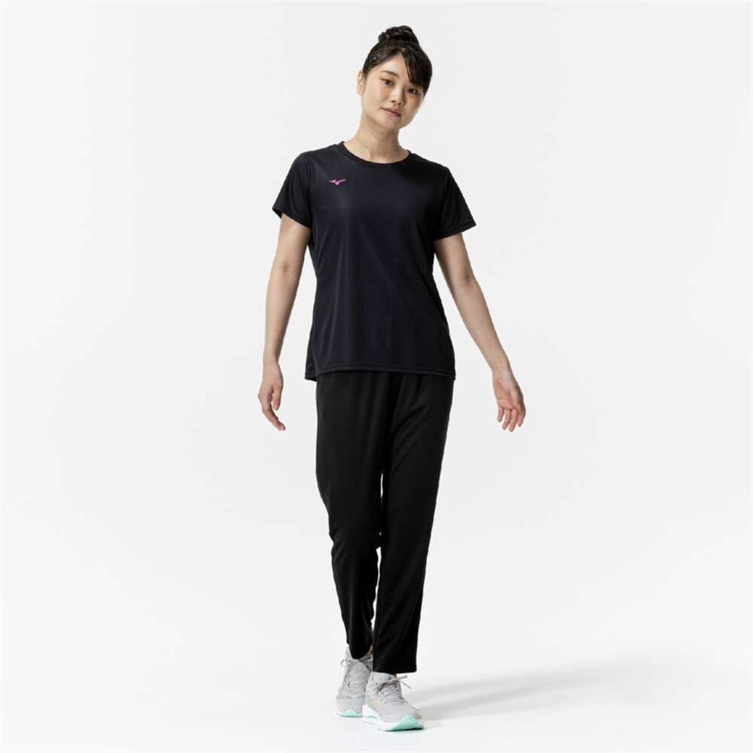 ナビドライTシャツ(半袖／丸首) ブラック×マゼンタ S
