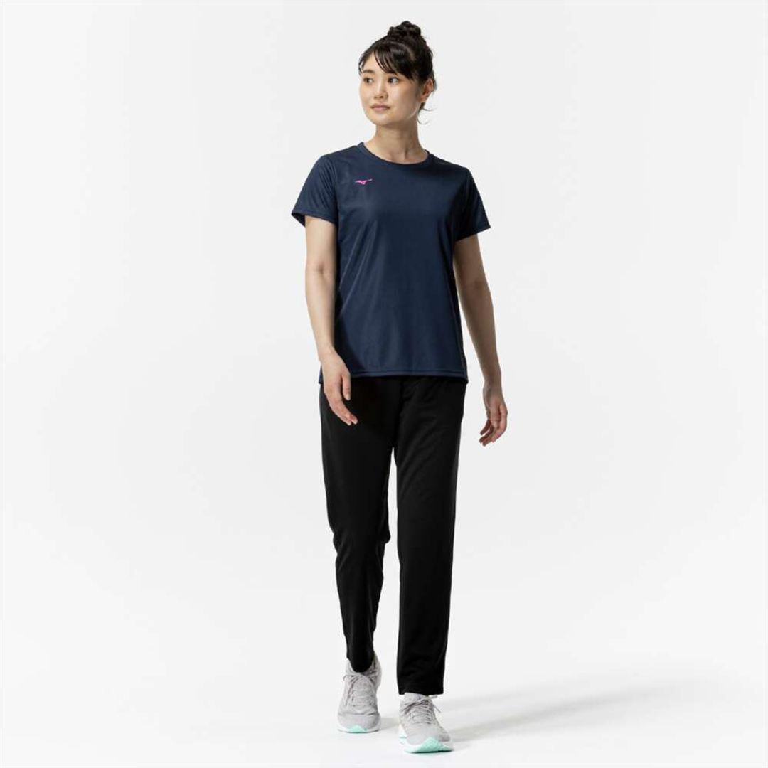 ナビドライTシャツ(半袖／丸首) ドレスネイビー×マゼンタ S
