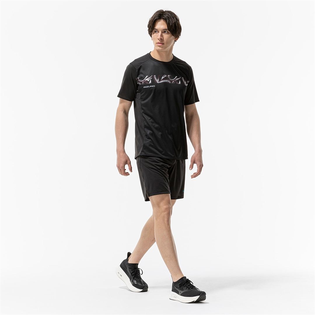 【汗処理／通気／軽量】ドライエアロフローライトTシャツ ブラック S