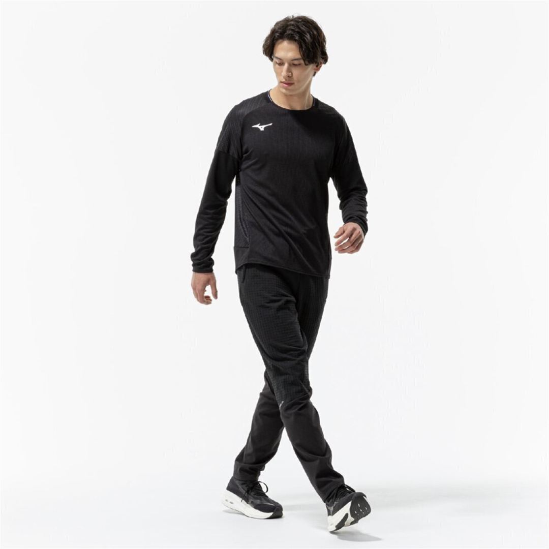 【汗処理／通気】ドライエアロフローTシャツ(長袖) ブラック S