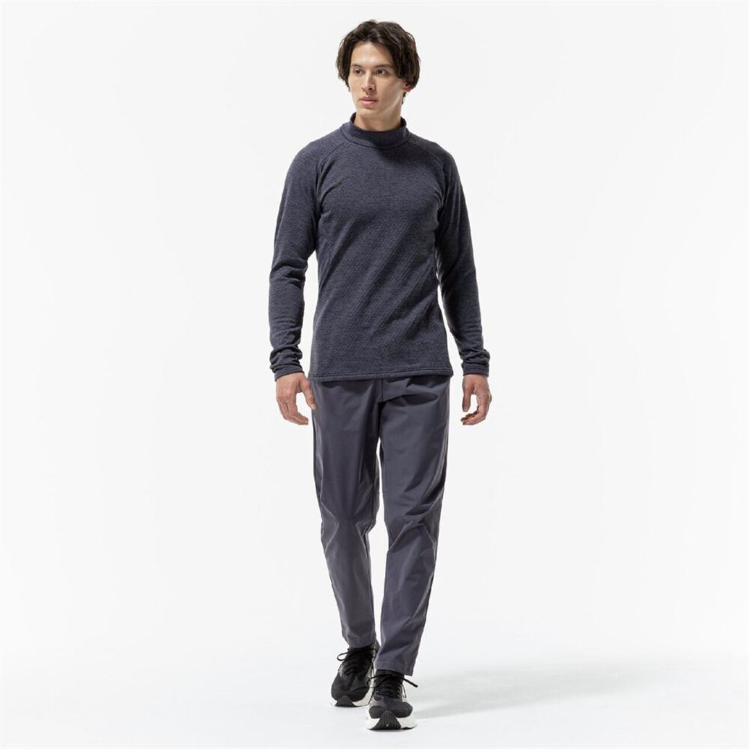 ストレッチフリースハイネックTシャツ(長袖) オデッセイグレー杢 XL