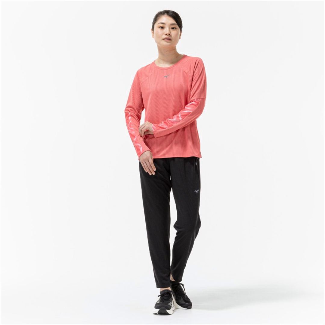 【汗処理／通気】ドライエアロフローTシャツ(長袖) カリプソピンク L