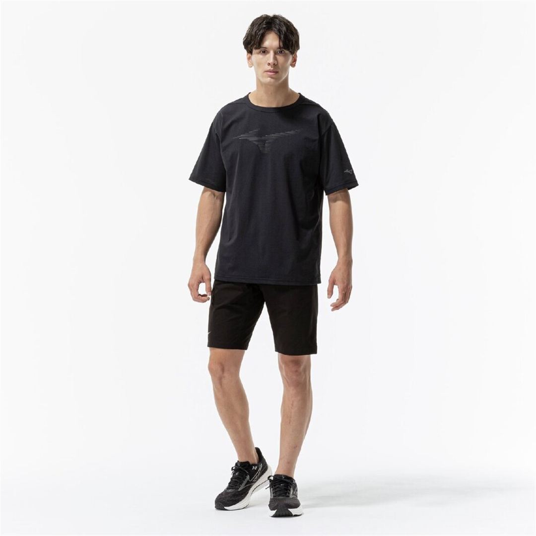 ストレッチソフトドライBIGロゴTシャツ ブラック XL