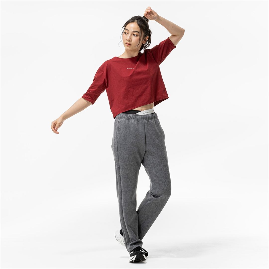 ストレッチソフトドライクロップドTシャツ(ワイドシルエット) ルバーブレッド XL