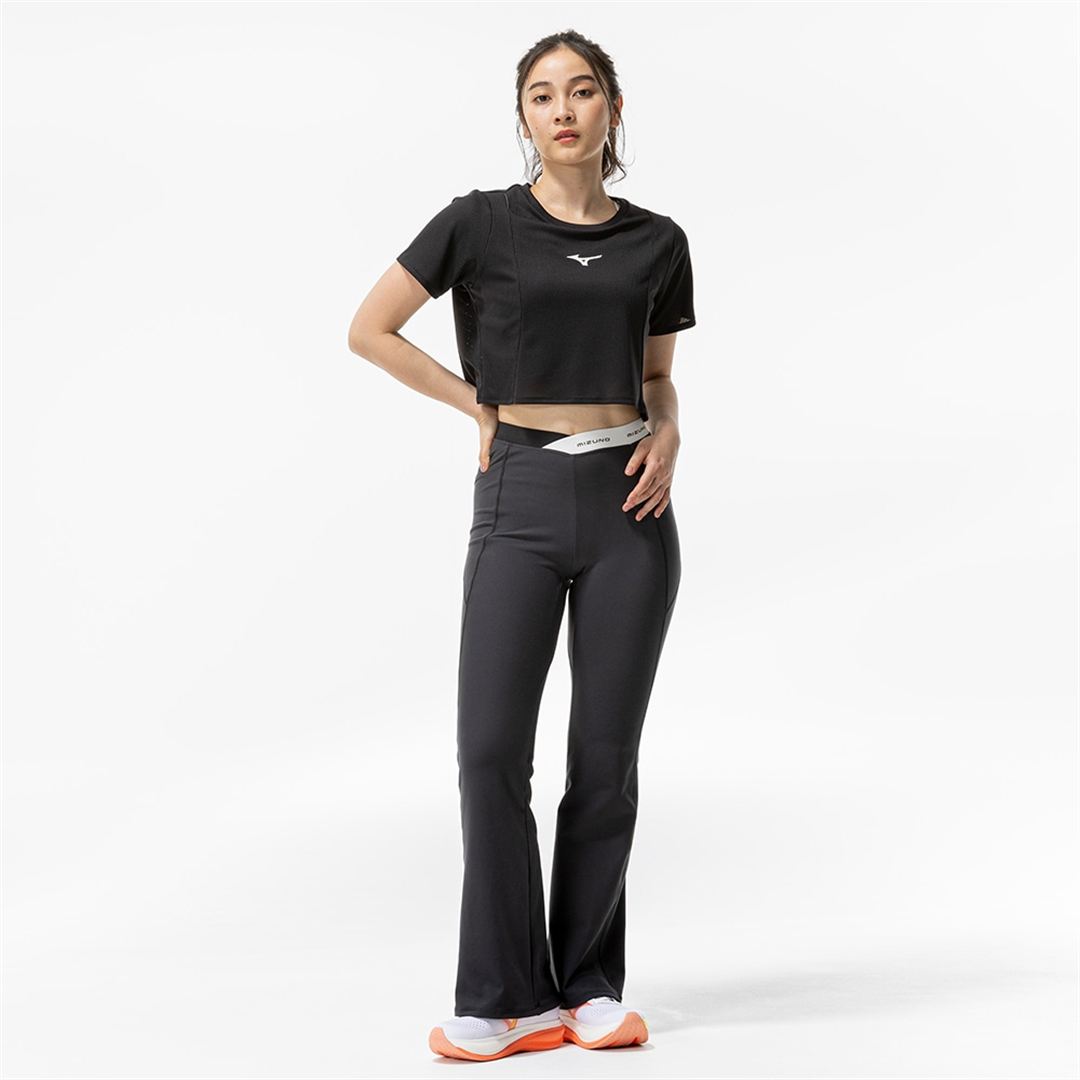 【汗処理／通気】ドライエアロフロークロップドTシャツ ブラック XL