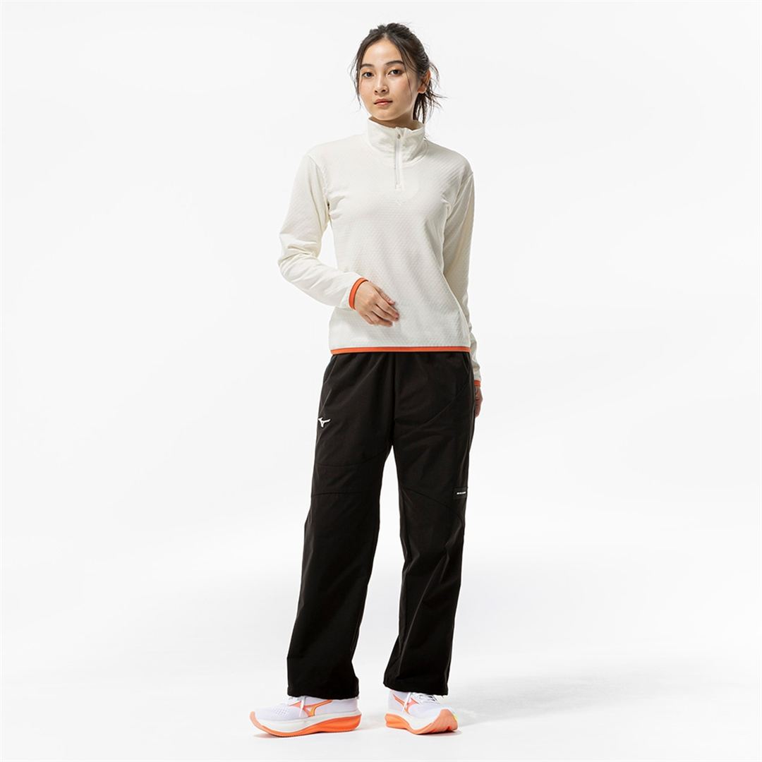 ストレッチフリースハーフジップTシャツ(長袖) スノーホワイト杢 XL