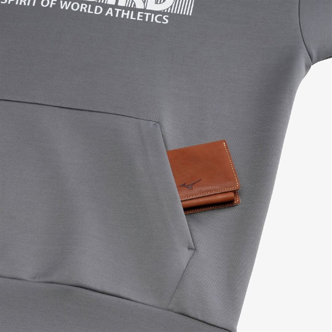 【ミズノ直営限定】ルーズフィットスウェットフーディ チャコールグレー XS