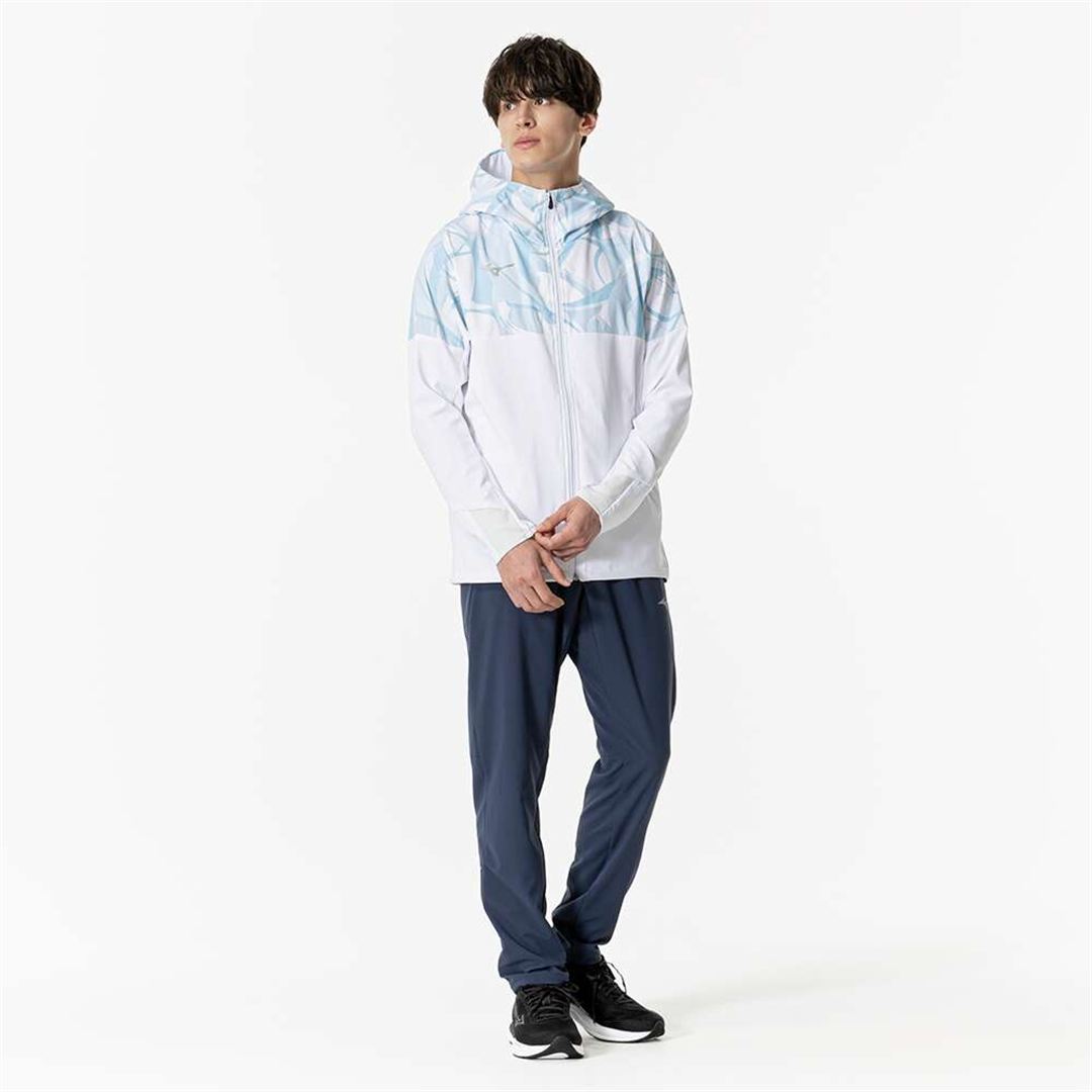 ストレッチクロスフーディ ライトブルー XL