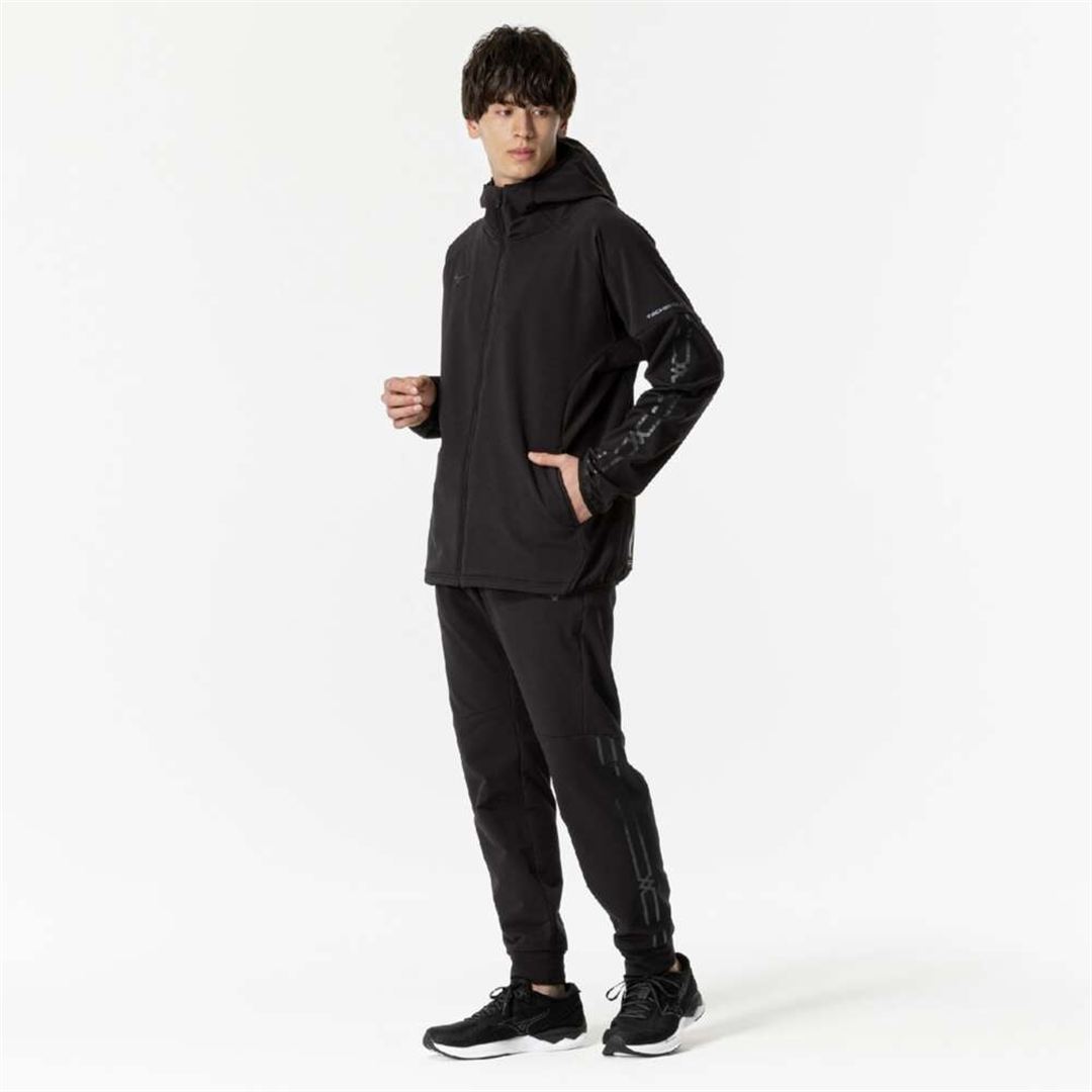 【ストレッチ／防風】テックシールドボアフーディ ブラック S
