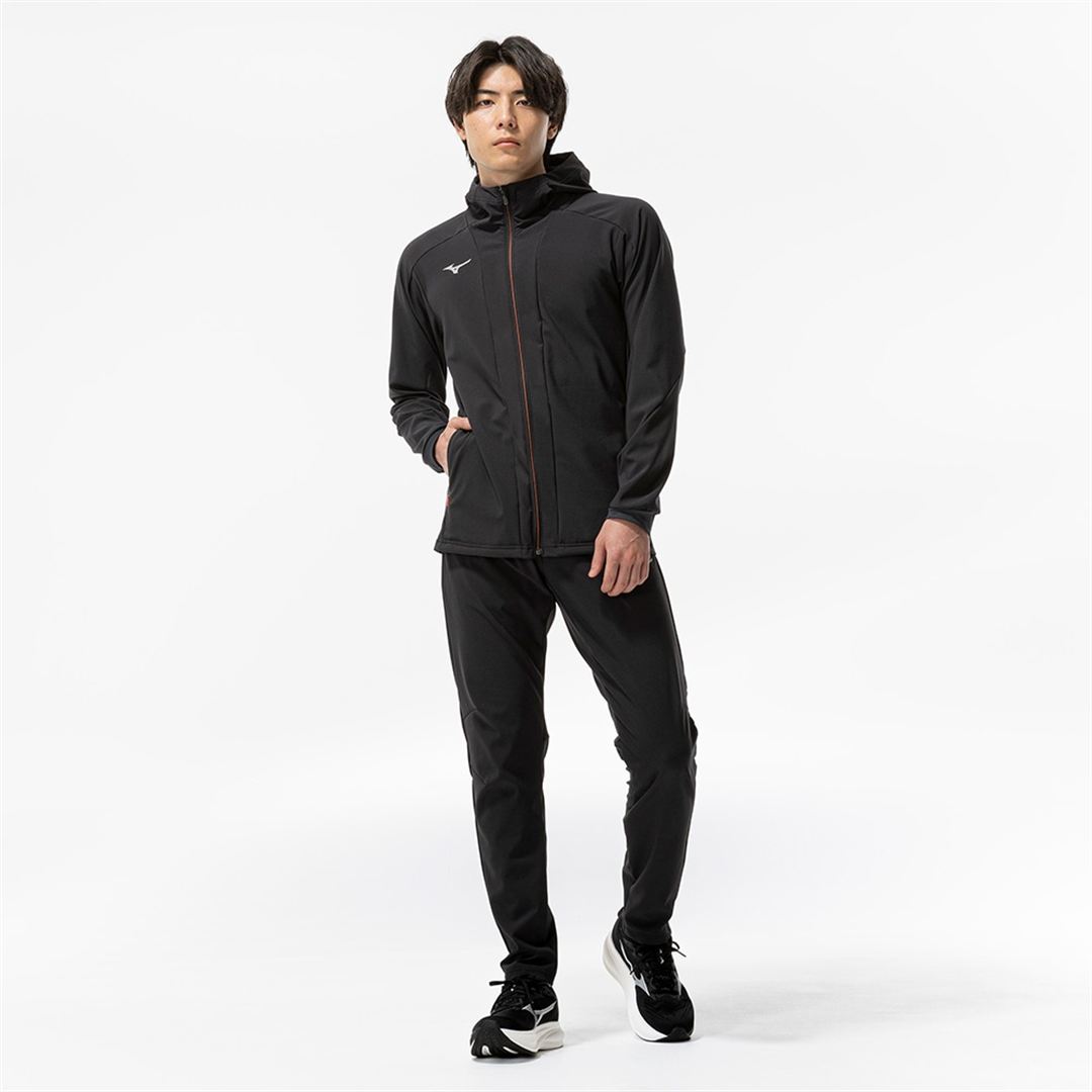 【ストレッチ／防風】テックシールドフーディジャケット ブラック XL