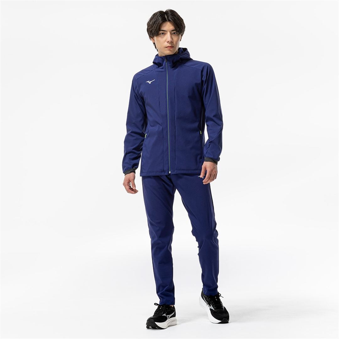 【ストレッチ／防風】テックシールドフーディジャケット ビーコンブルー XL
