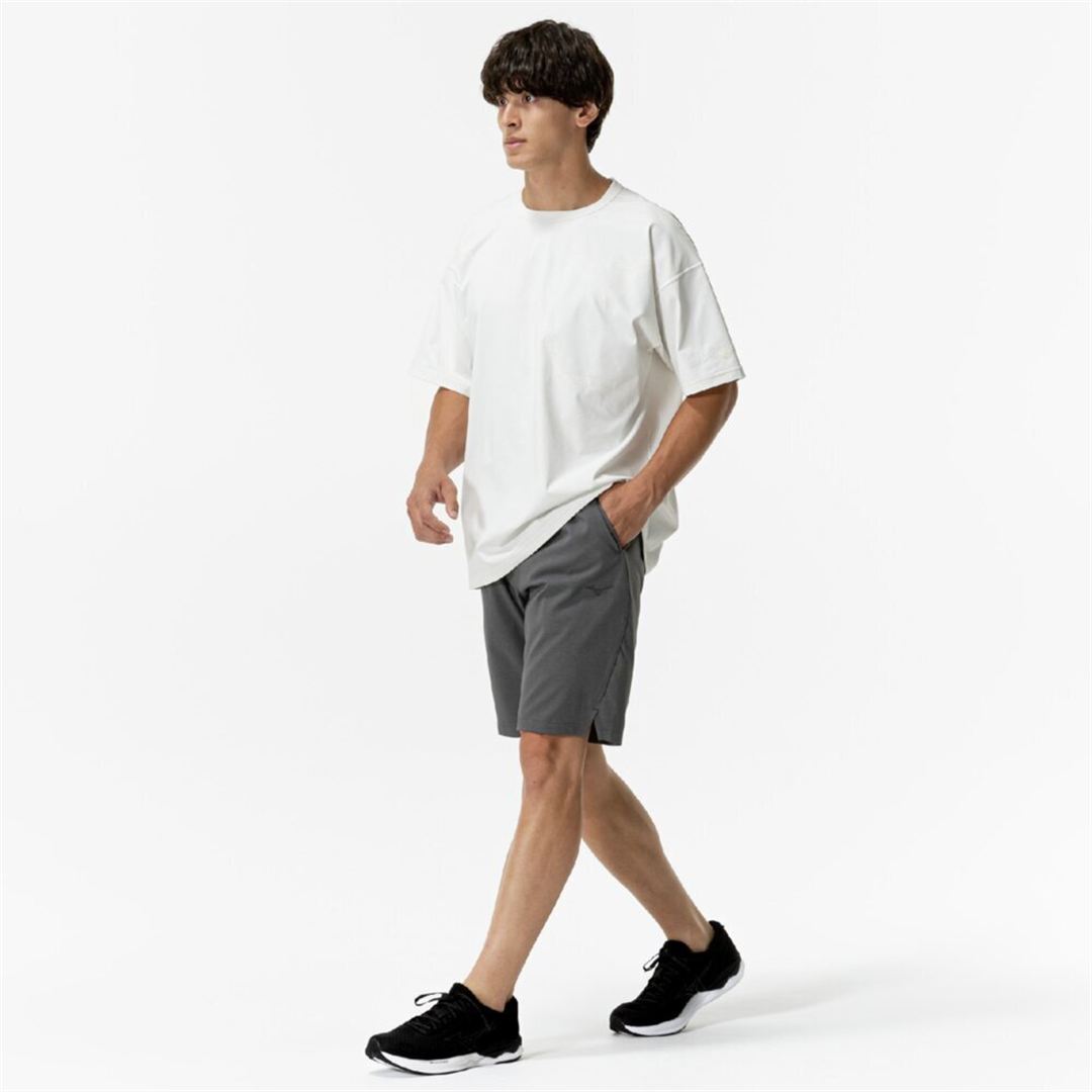ストレッチハーフパンツ ダークグレー杢 S