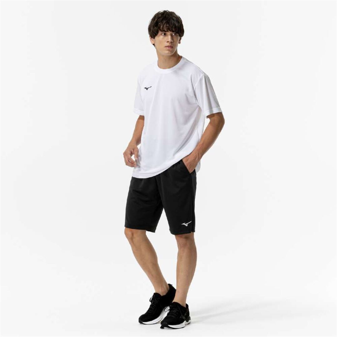 ナビドライニットハーフパンツ ブラック×シルバー XL