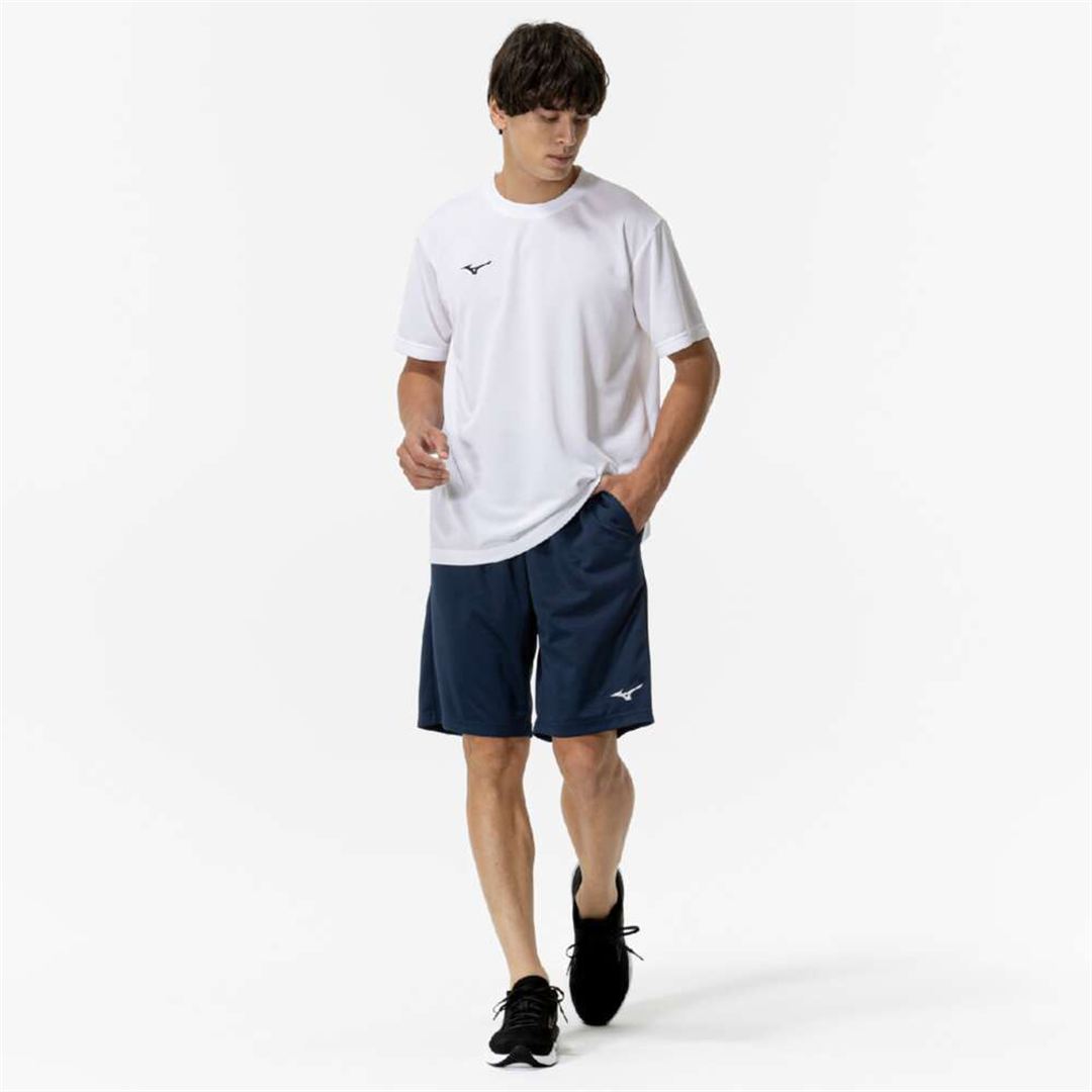 ナビドライニットハーフパンツ ドレスネイビー×シルバー S