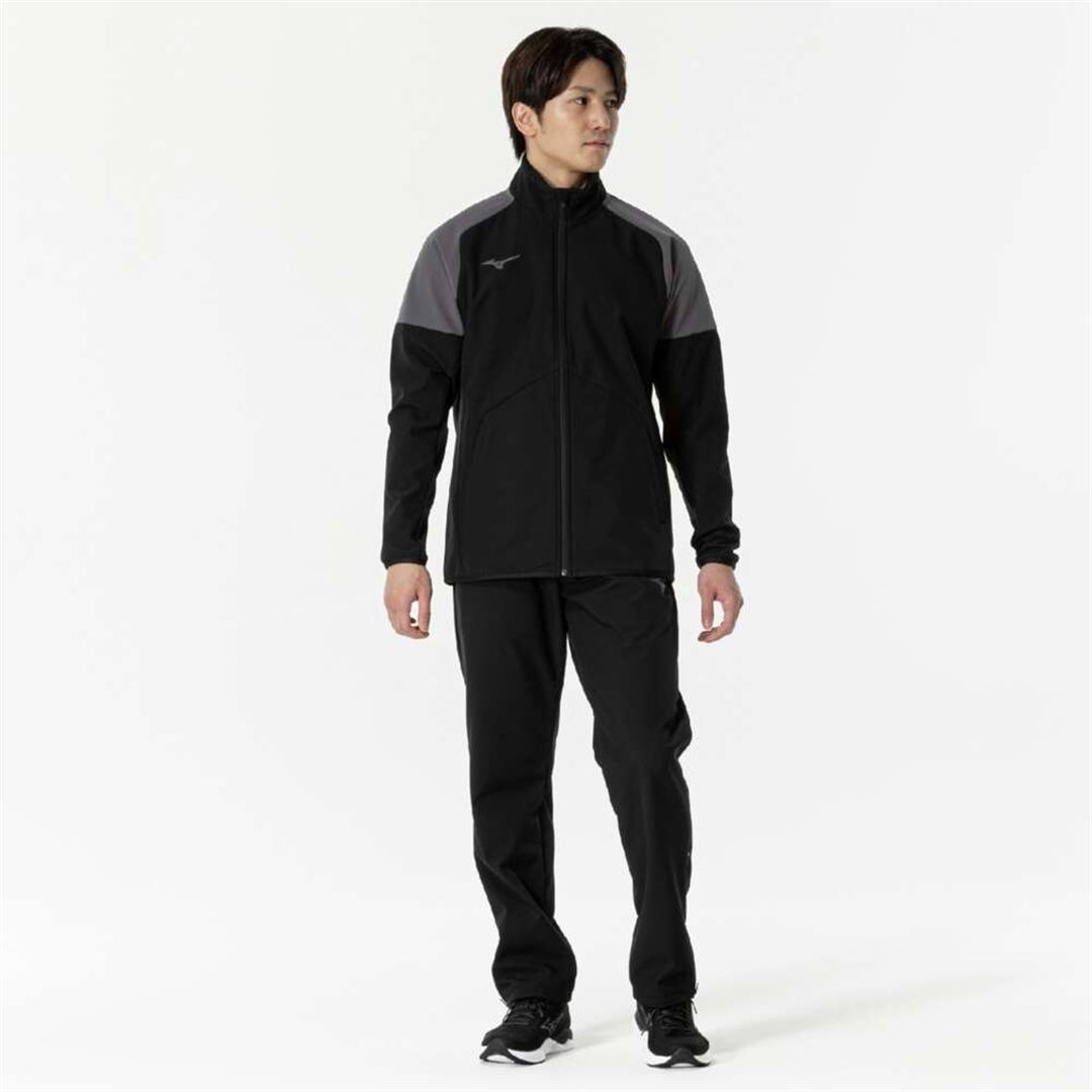 【ストレッチ／防風】テックシールドジャケット ブラック×チャコールグレー XS