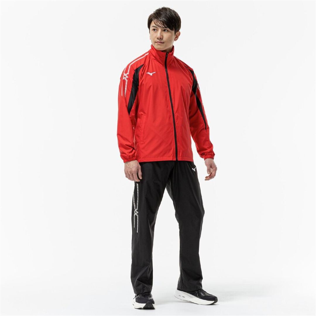 MCライン ウィンドブレーカージャケット チャイニーズレッド×ブラック XS