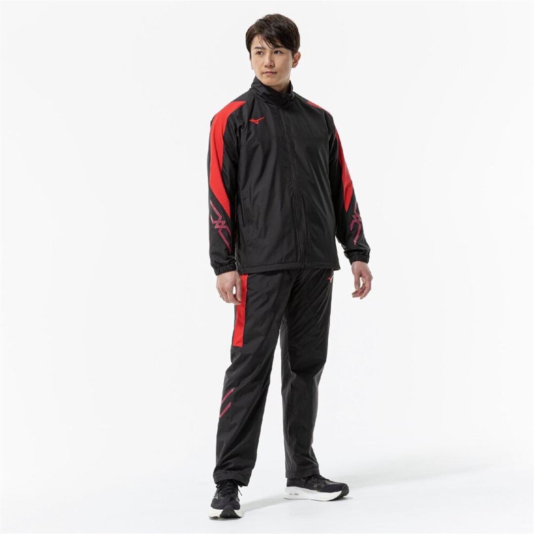 【吸湿発熱】MCライン ブレスサーモウォーマージャケット ブラック×チャイニーズレッド 2XL