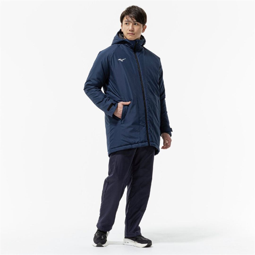 【吸湿発熱】ブレスサーモ中綿ミドル丈コート ドレスネイビー XS