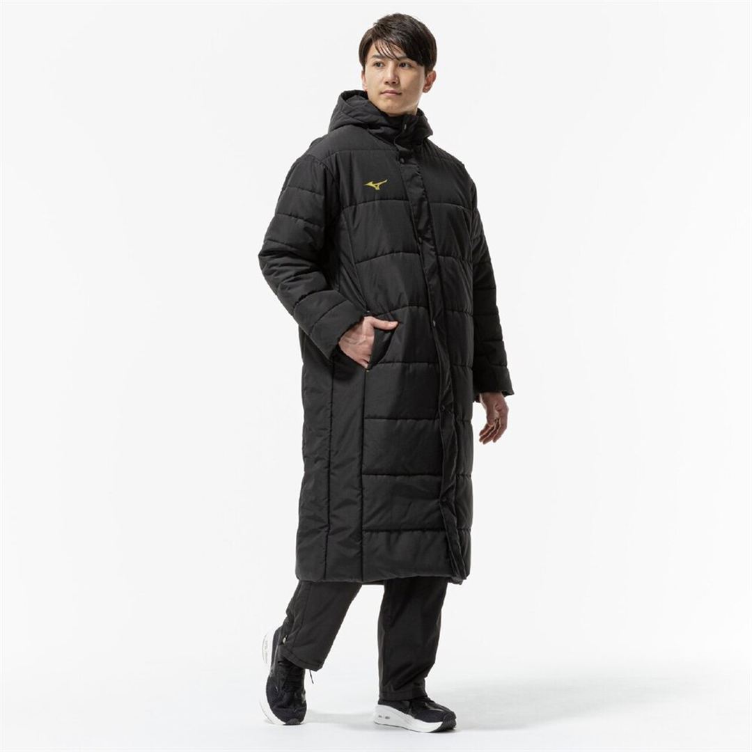 中綿ロングコート ブラック×ブラック XS