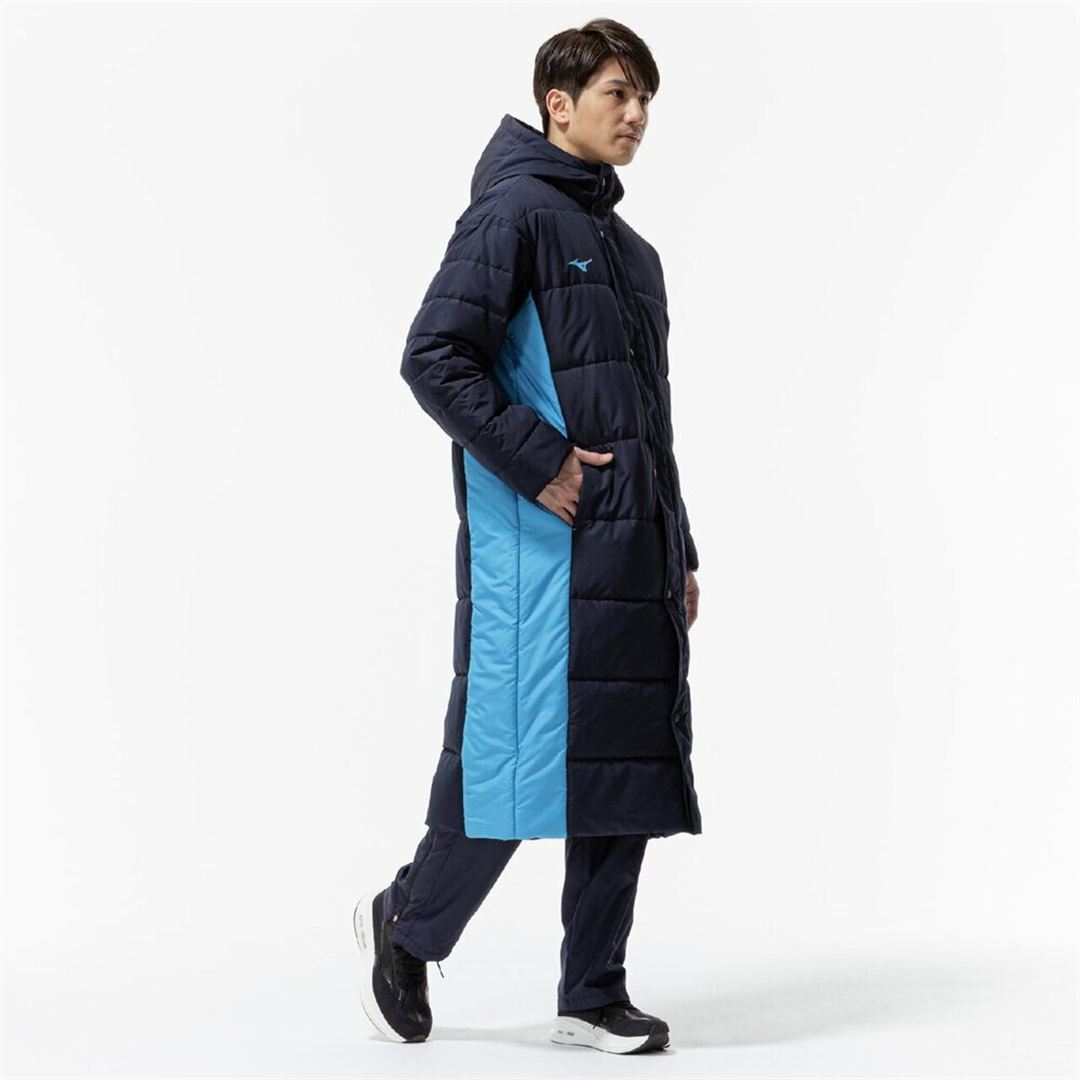 中綿ロングコート ディープネイビー×ディーバブルー XS