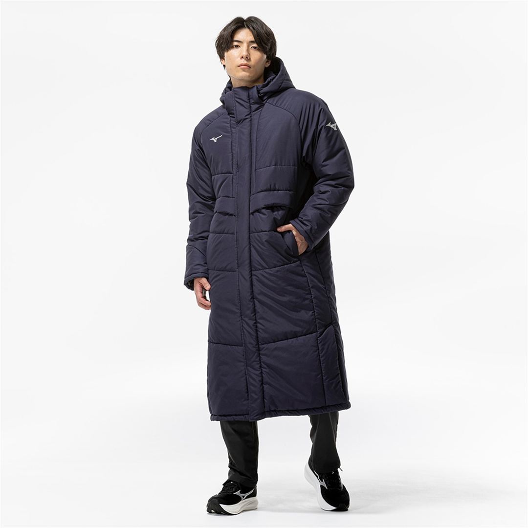 【保温素材／吸湿発熱】テックフィルブレスサーモロングコート ディープネイビー XS