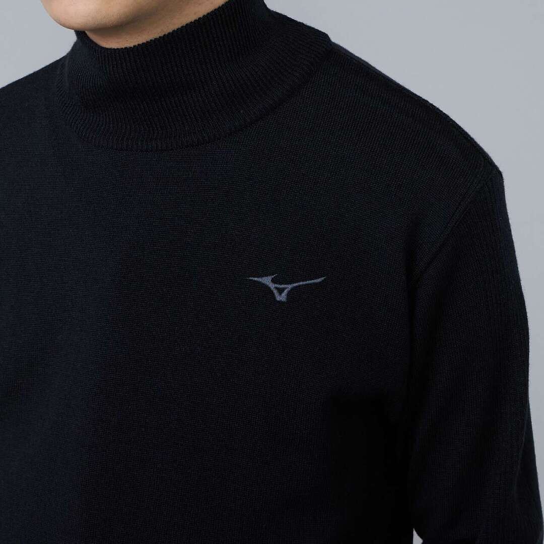 【吸湿発熱】ブレスサーモウールハイネックセーター ブラック XL