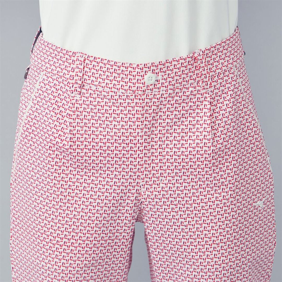 【MGFコレクション】コンフェッティ柄ロングパンツ レッド S