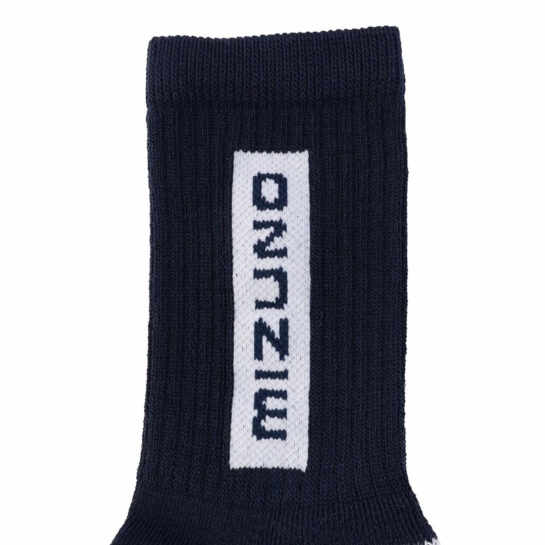 ドライベクターMIZUNOロゴソックス(ミドル丈) ネイビー 22-24