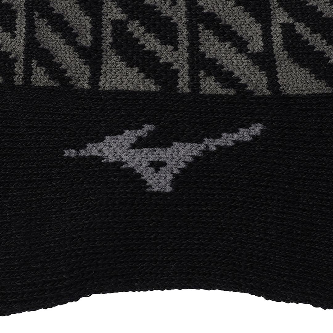【吸湿発熱】MIZUNO ブレスサーモMロゴジャガードミドル丈ソックス ブラック 25-27