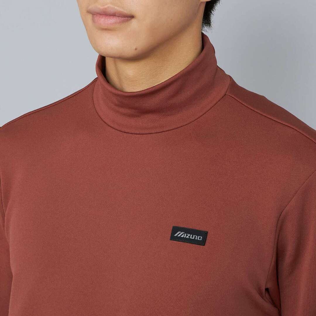 【吸湿発熱】ブレスサーモロングスリーブハイネックシャツ ブリックレッド XL