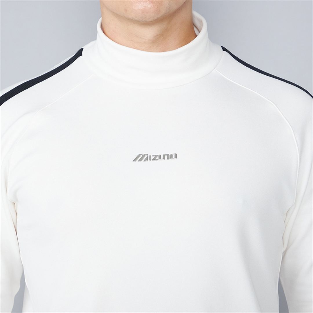 【吸湿発熱】MIZUNO ブレスサーモ長袖ハイネックシャツ ホワイト M