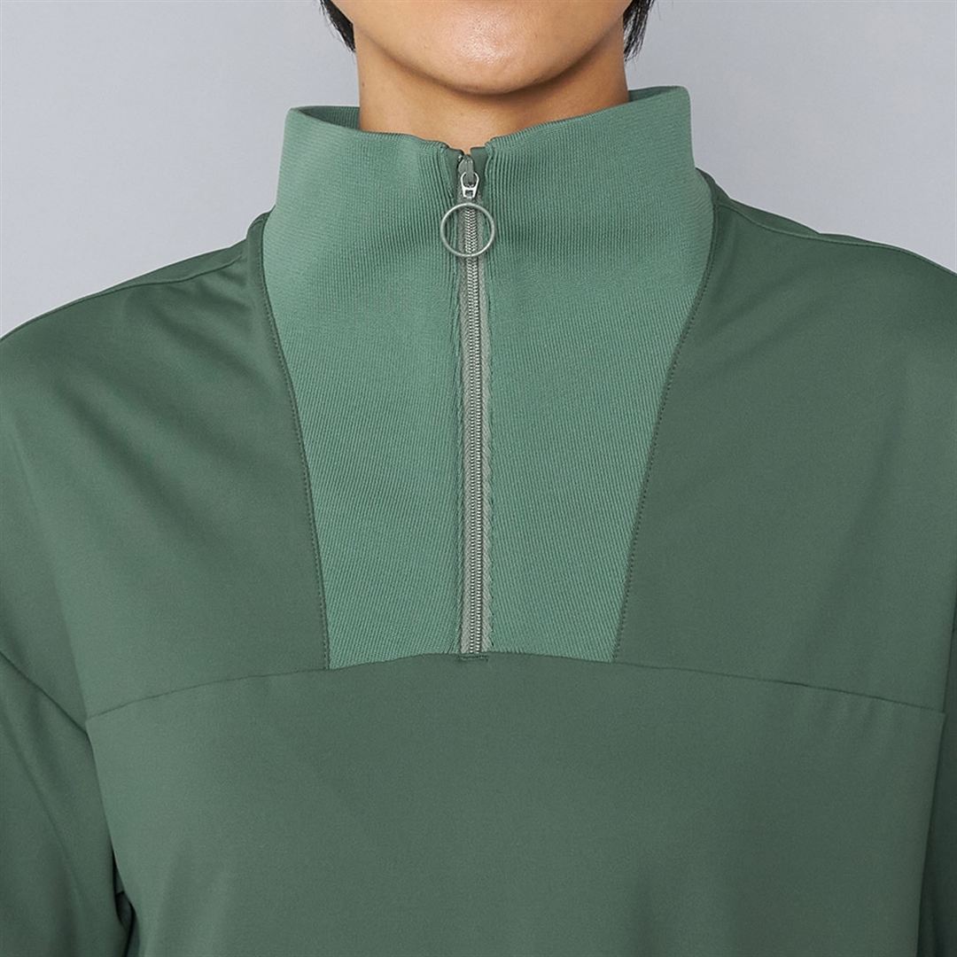 UVハーフジップ半袖シャツ フォレストグリーン XL