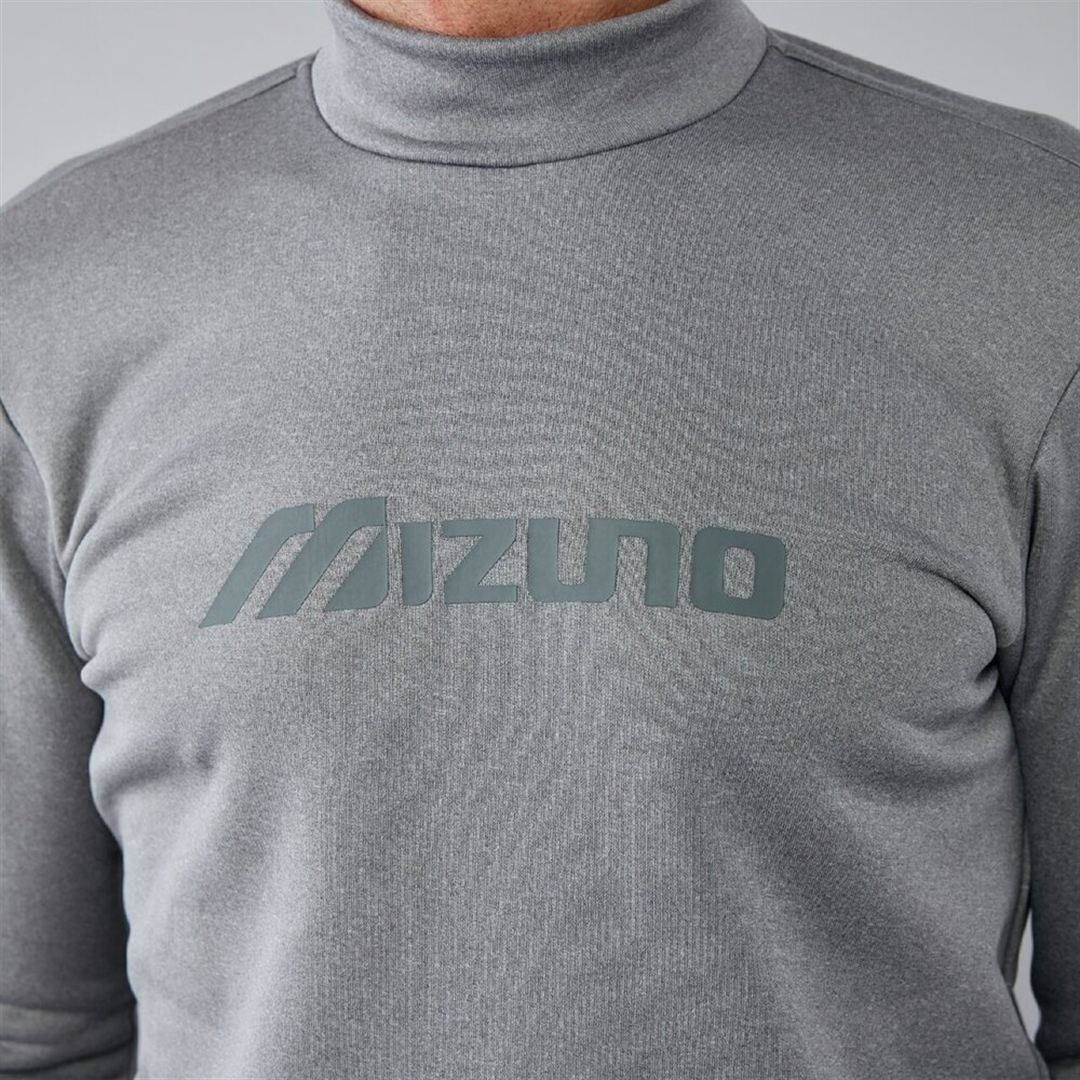 MIZUNO POLARTECパワーストレッチ長袖ハイネックシャツ グレー杢 XL