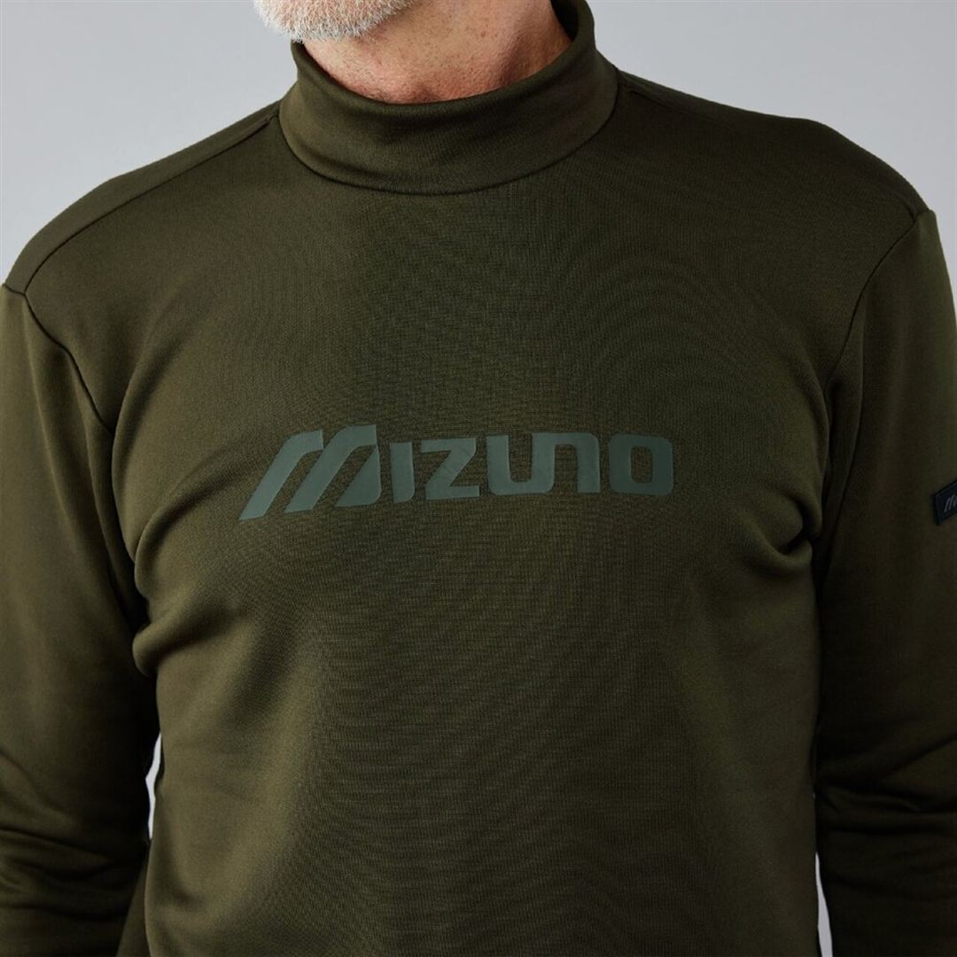 MIZUNO POLARTECパワーストレッチ長袖ハイネックシャツ カーキ XL