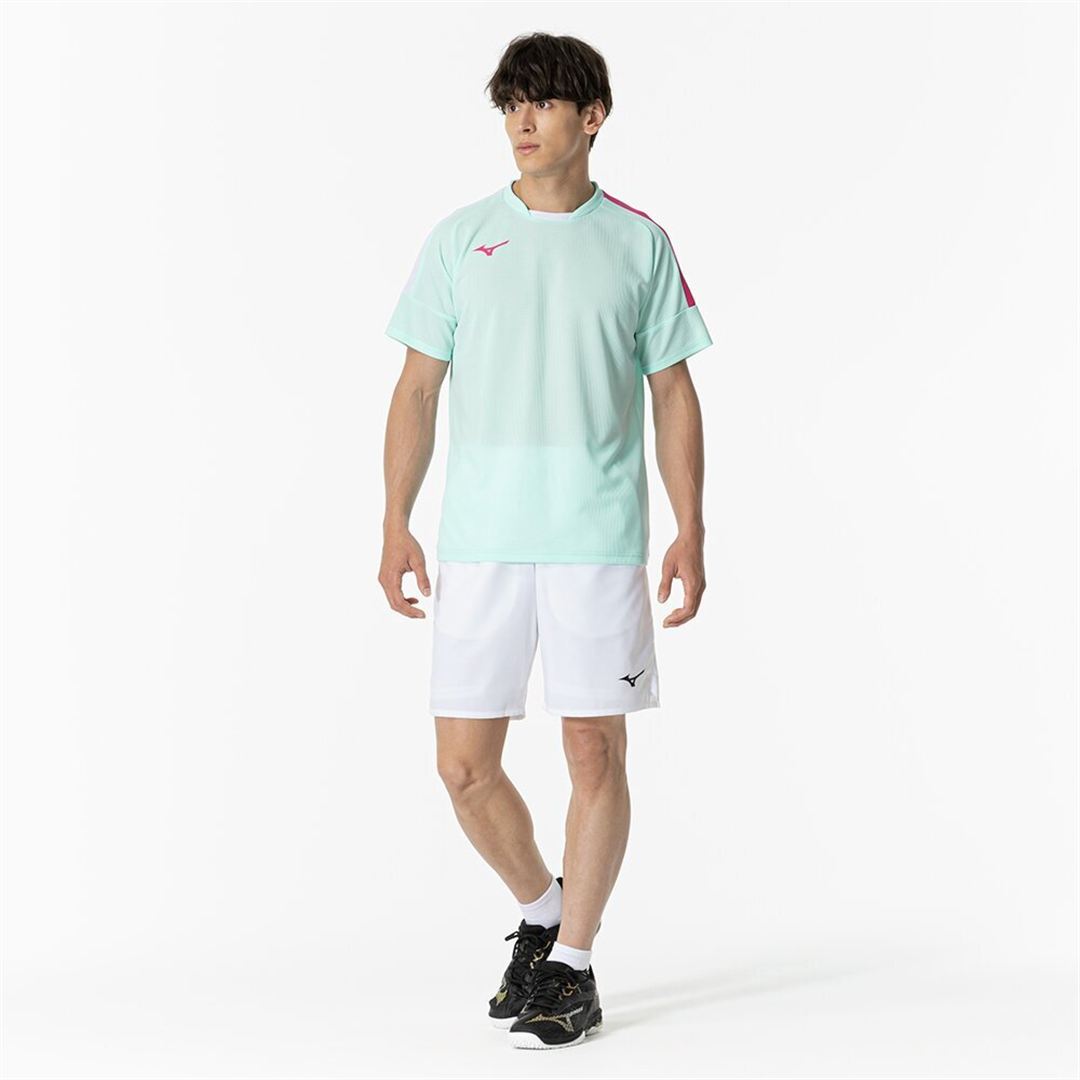 【汗処理／通気】ドライエアロフローゲームシャツ(ラケットスポーツ) ブルーグロー 2XL
