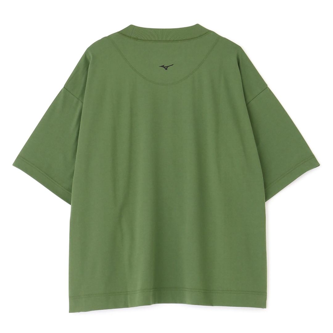 【MARGARET HOWELL】コットンポリエステルワイドTシャツ グリーン M
