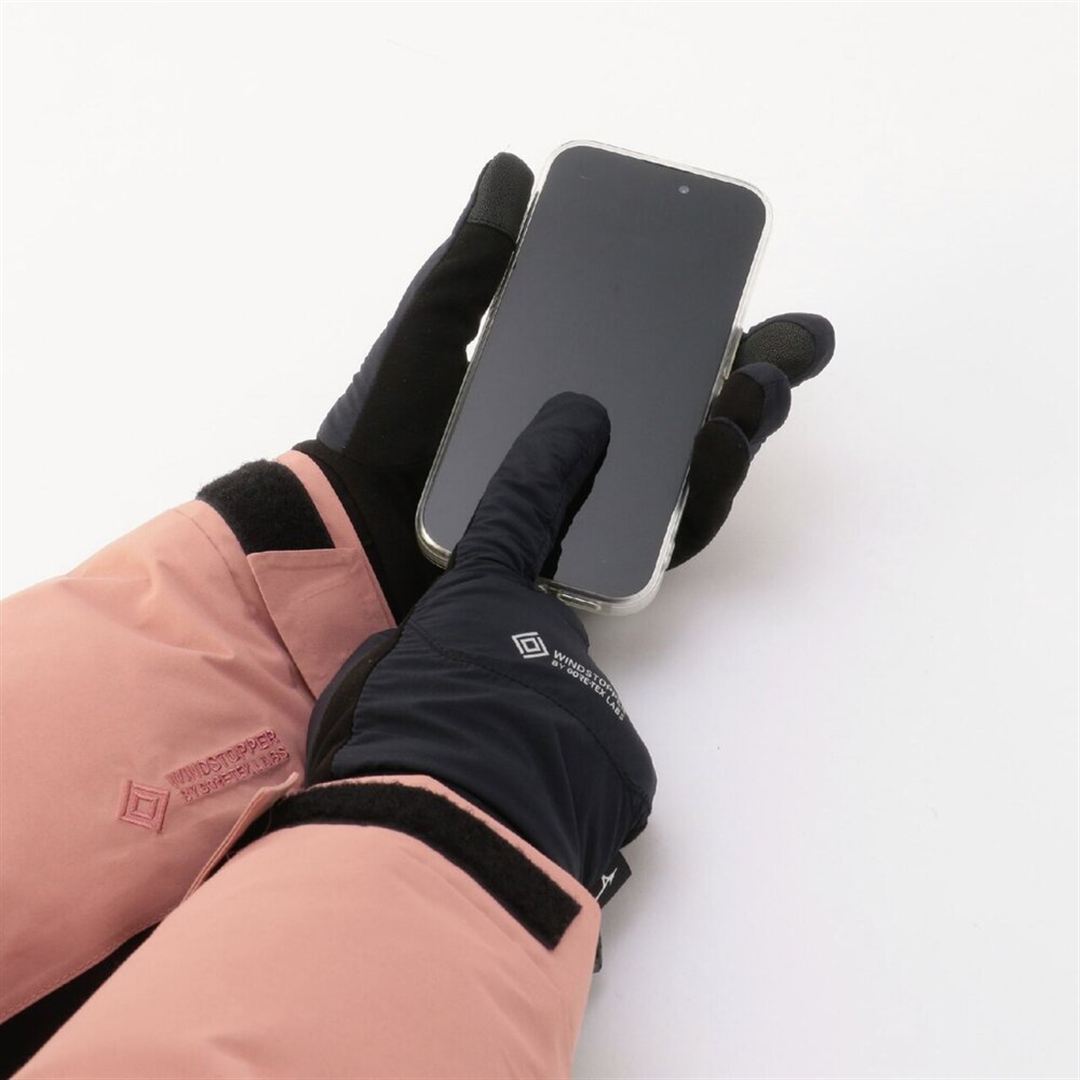 【吸湿発熱】WINDSTOPPER ブレスサーモグラブ(タッチパネル対応) ブラック S