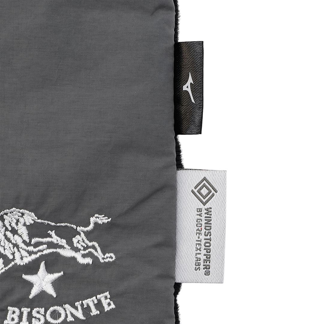 【IL BISONTE／吸湿発熱】WINDSTOPPER プロダクト ブレスサーモ パデットマフラー ピューターグレー