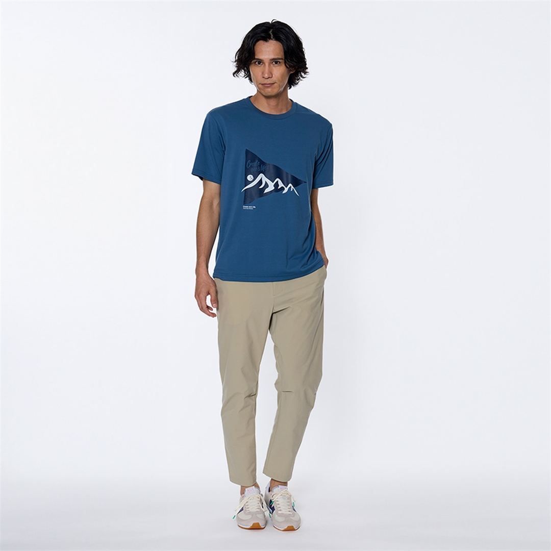 リサイクルポリグラフィックプリントTシャツ ティールブルー M