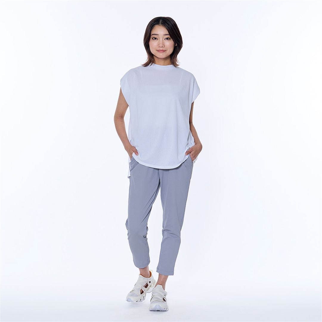 【汗処理／通気】ドライエアロフローアクティブフレンチスリーブTシャツ ホワイト S