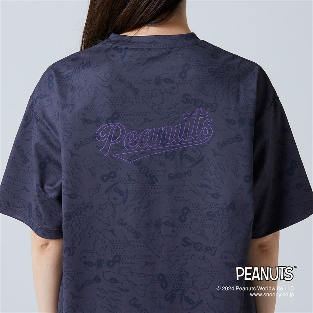 【PEANUTS】UVカットTシャツワンピース チャコール L