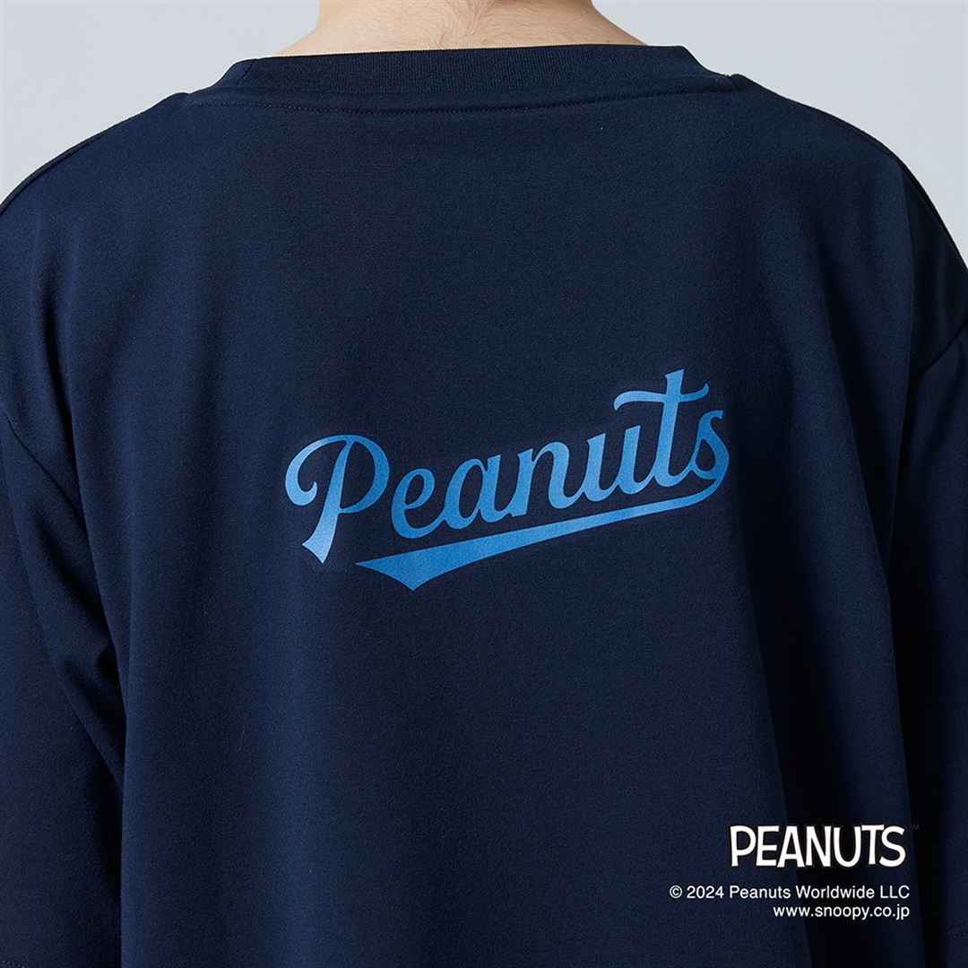 【PEANUTS】リサイクルポリエステルTシャツ サルートネイビー 130