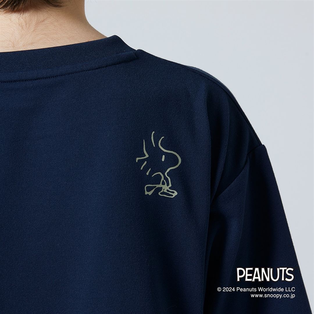 【PEANUTS】リサイクルポリエステルTシャツ サルートネイビー 130