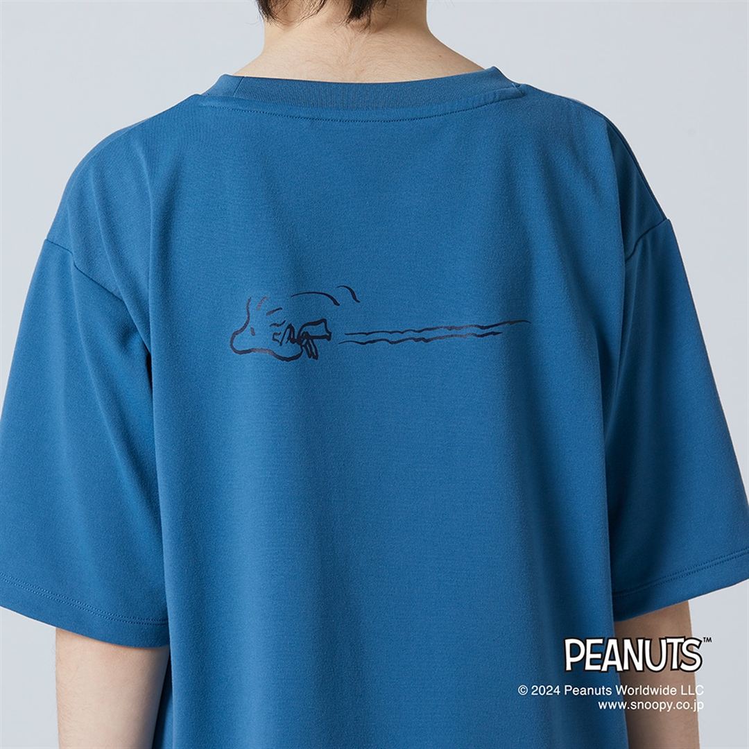 【PEANUTS】リサイクルポリエステルTシャツ ティールブルー 130