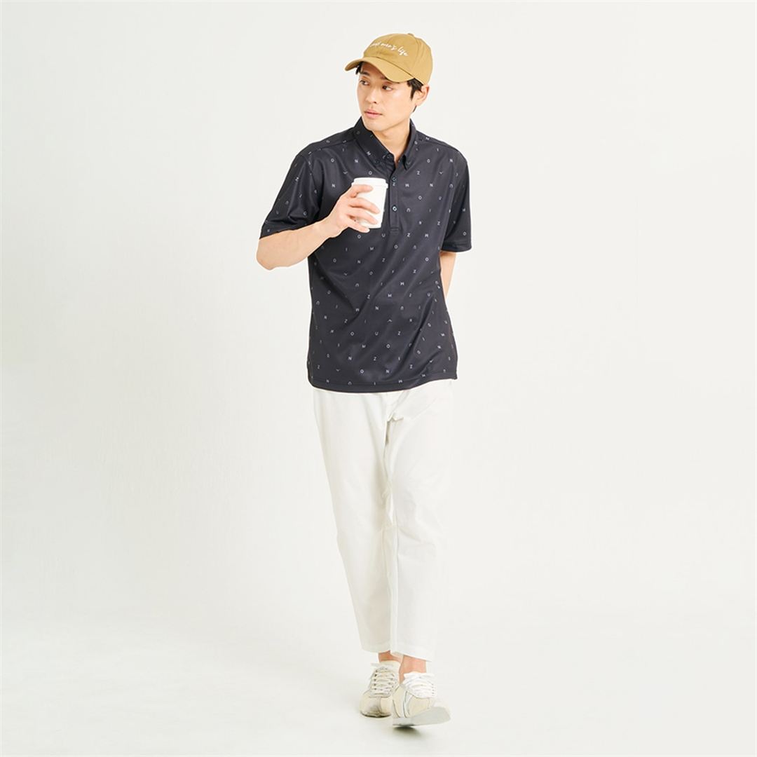MIZUNO BUDDYストレッチ撥水ワイドテーパードパンツ オフホワイト S