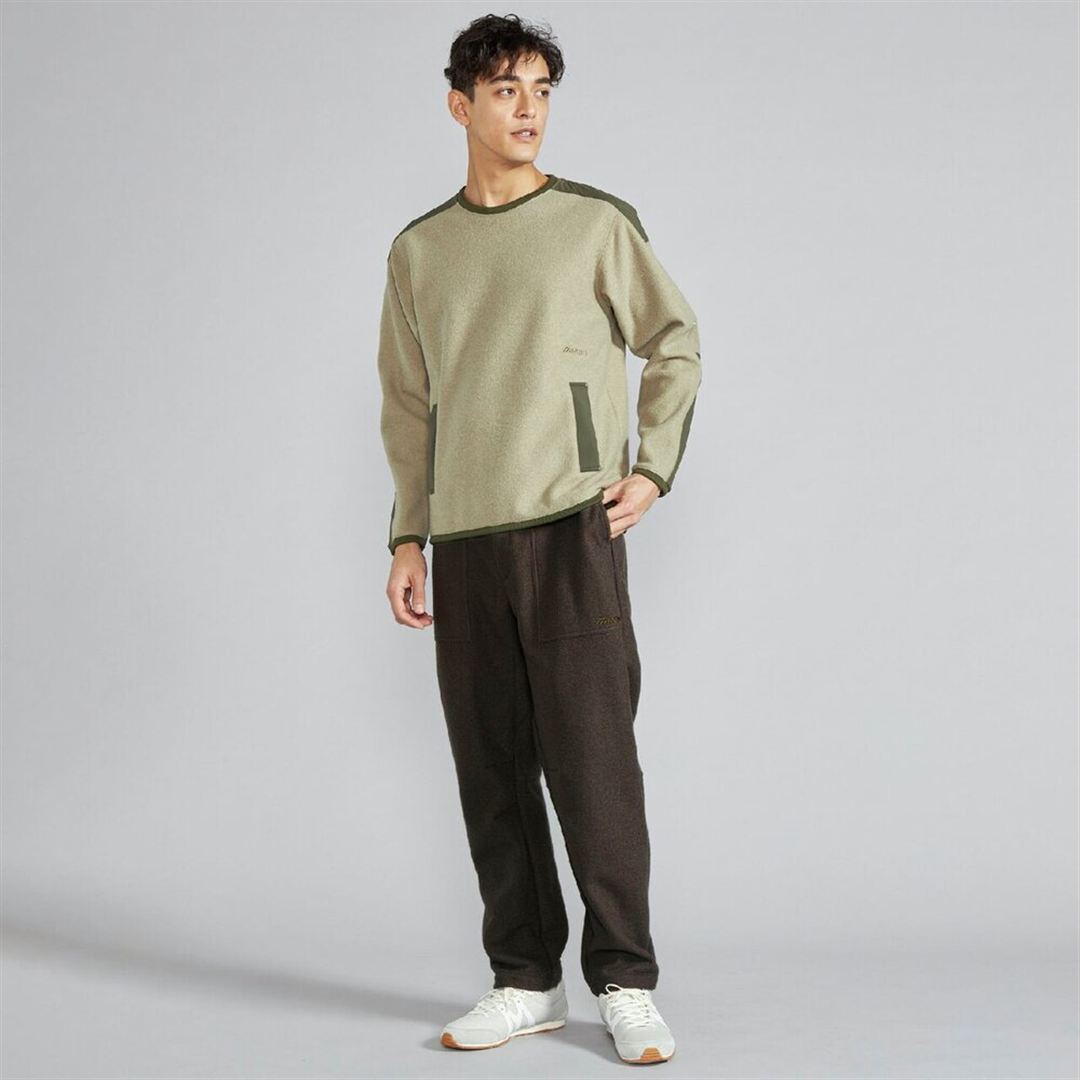 【吸湿発熱】ブレスサーモコンプレッションウールニットパンツ ダークオリーブ XL