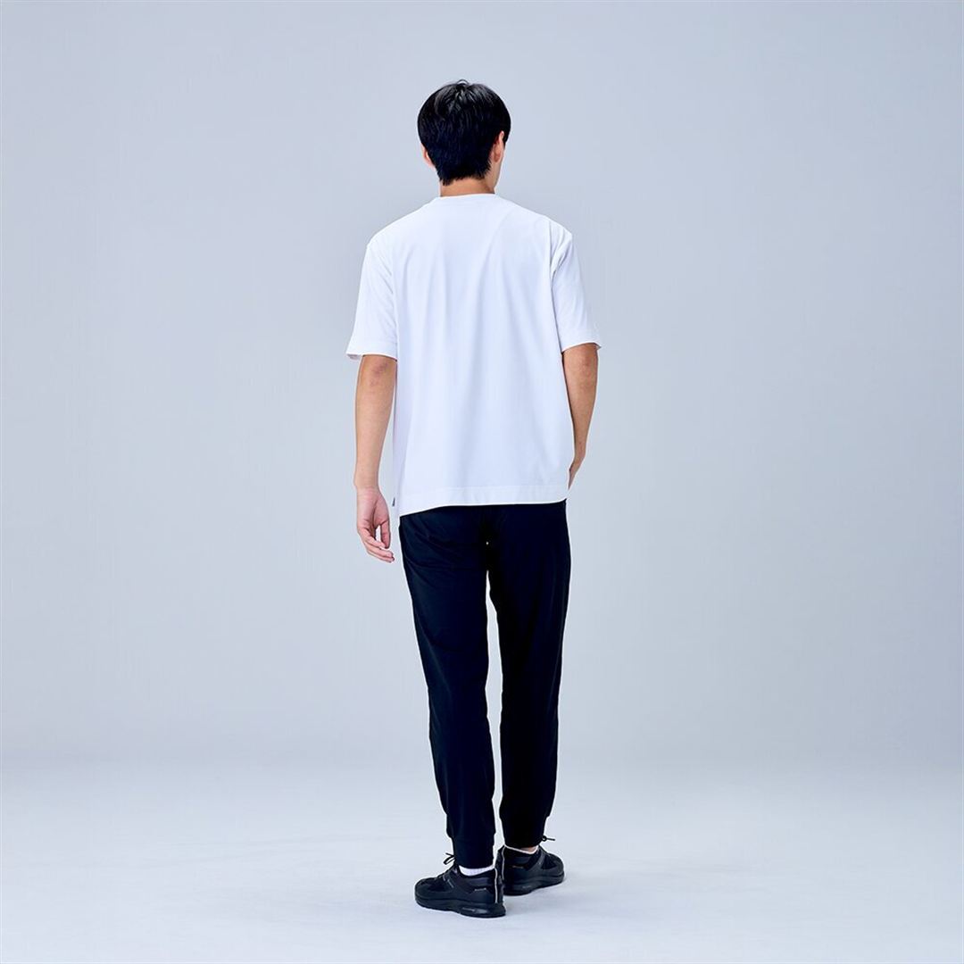ハイストレッチ クルーネック半袖シャツ（ワイドシルエット） ホワイト XL